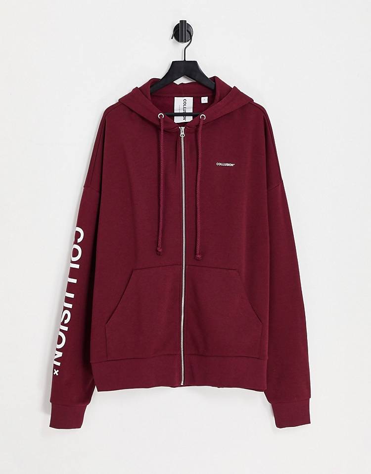 Collusion hoodie in red